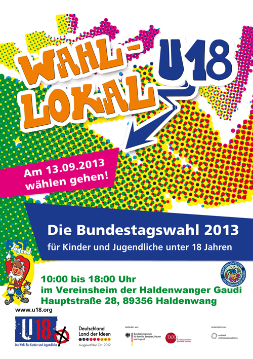 U18-Wahlokal der Haldenwanger Gaudi im Vereinsheim am 13.9.2013