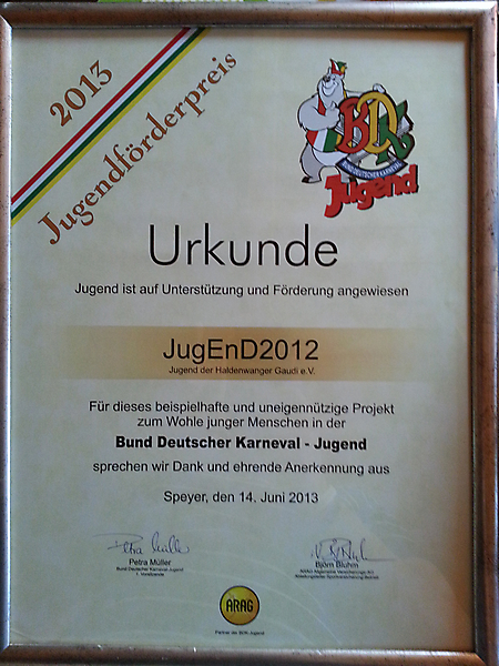 Auszeichnung durch die BDK-Jugend