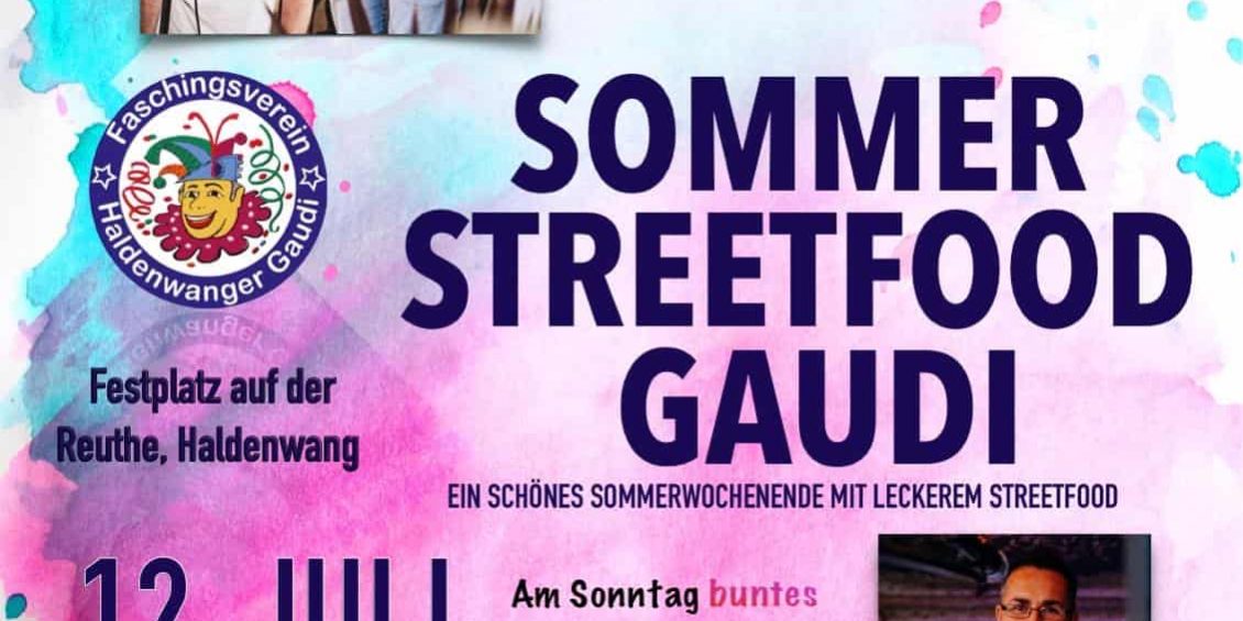 Sommer Streetfood Gaudi 11. Juli Sommer Streetfood Gaudi in Haldenwang, Musik mit Luca scuro